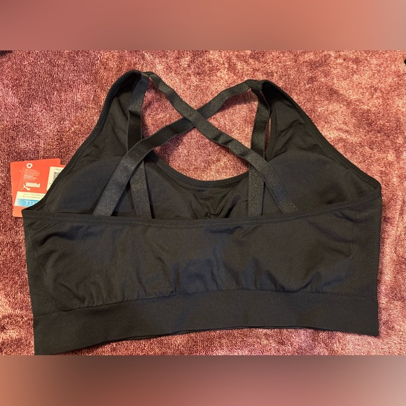 Puma Black Sports Bra with Gray Logo - Picture 3 of 7
